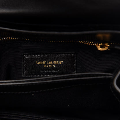 Saint Laurent Velvet Y Quilted Monogram Toy Loulou Chain Satchel French Black 8 of 13