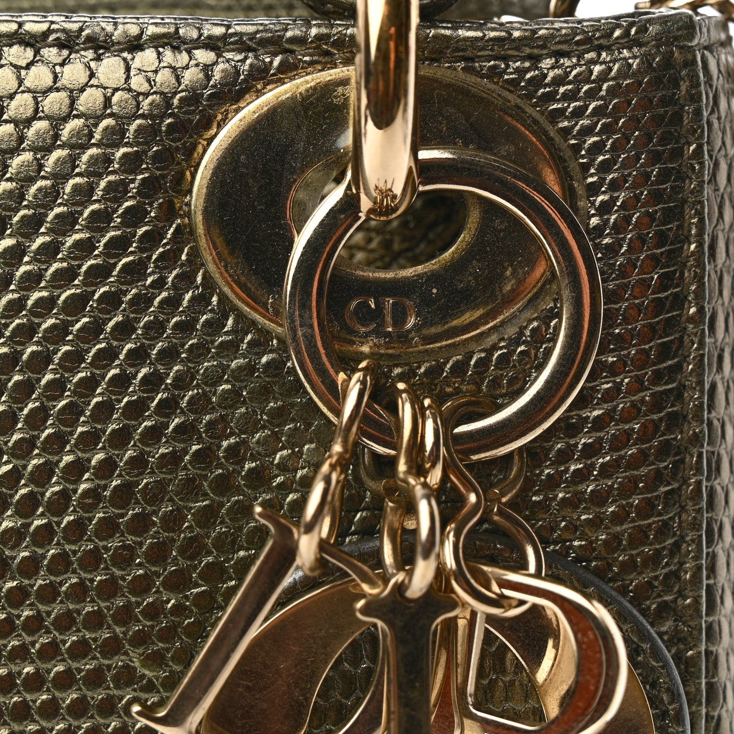 Christian Dior Metallic Lizard Mini Lady Dior Green 12 of 13