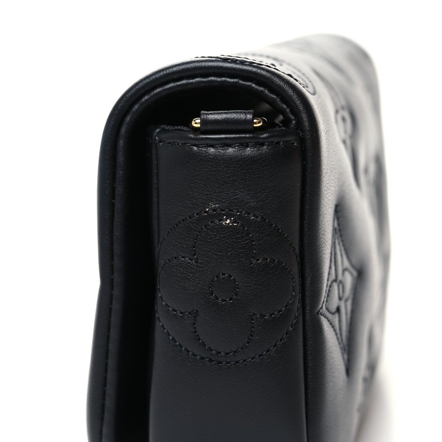 Louis Vuitton Calfskin Bubblegram Wallet On Strap Black 10 of 11