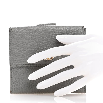 Gucci Dollar Calfskin Double G French Flap Wallet Grey 2 of 12