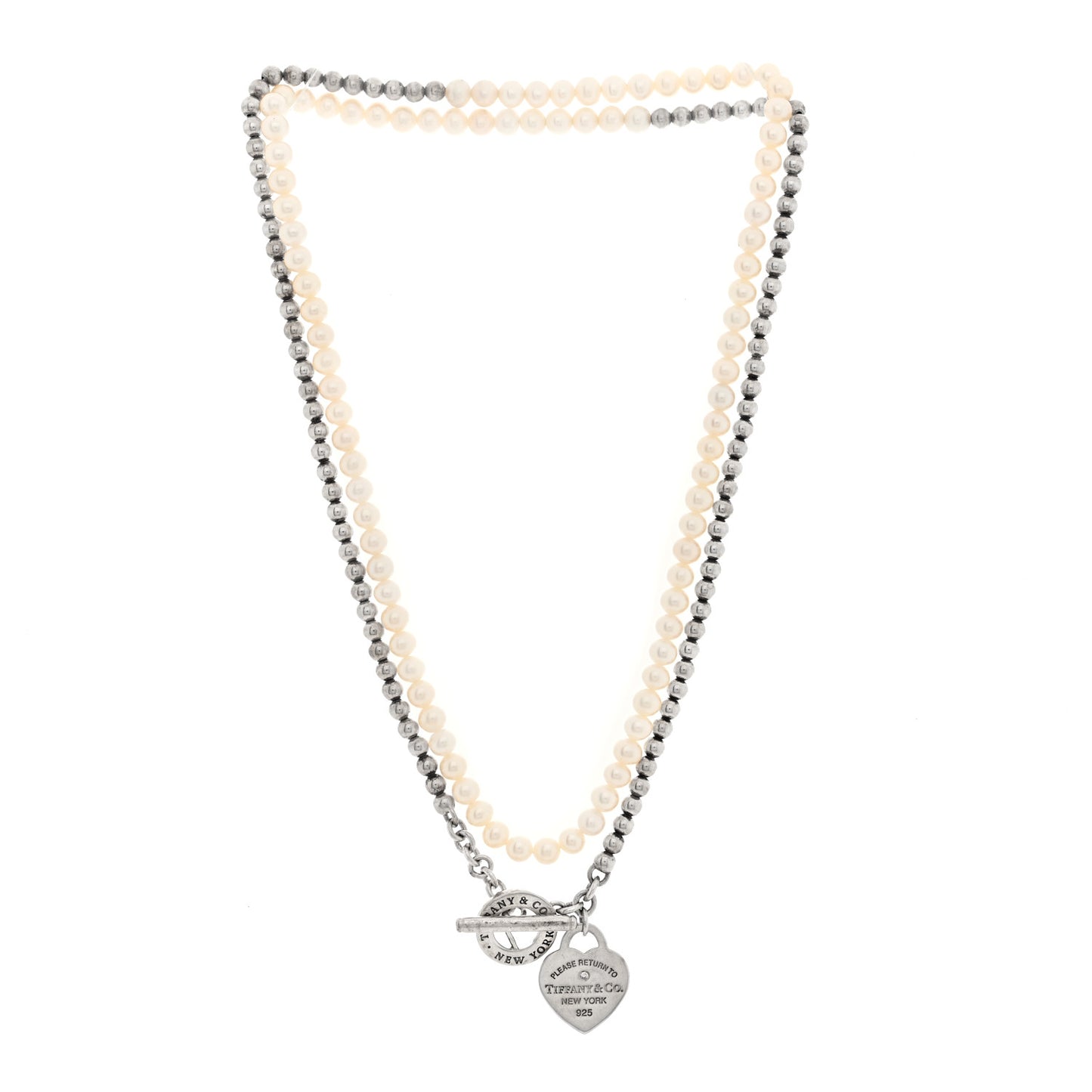 Sterling Silver Diamond Cultured Pearl Return to Tiffany Wrap Necklace