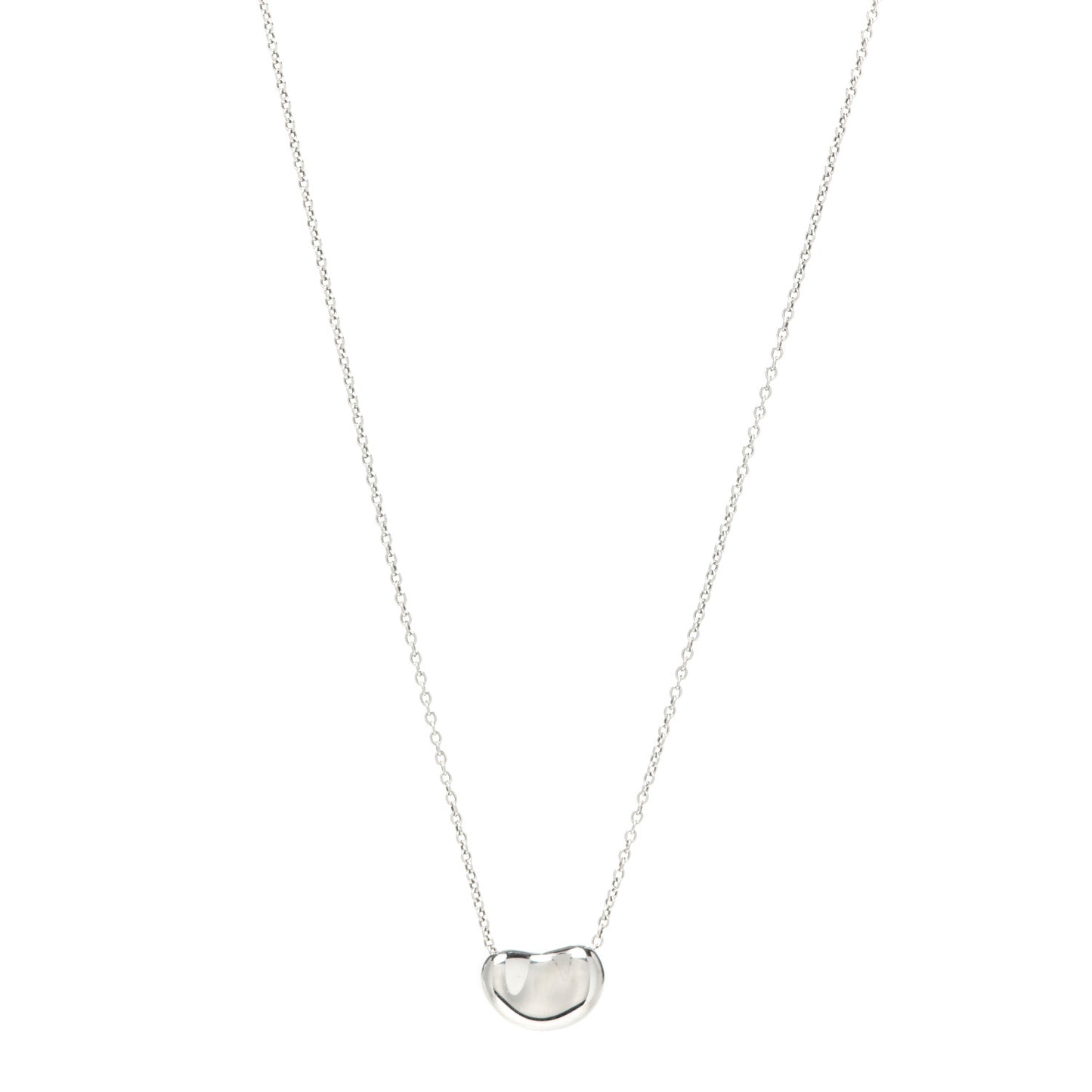 Sterling Silver 12mm Elsa Peretti Bean Pendant Necklace