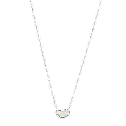 Tiffany Sterling Silver 12mm Elsa Peretti Bean Pendant Necklace 1 of 5