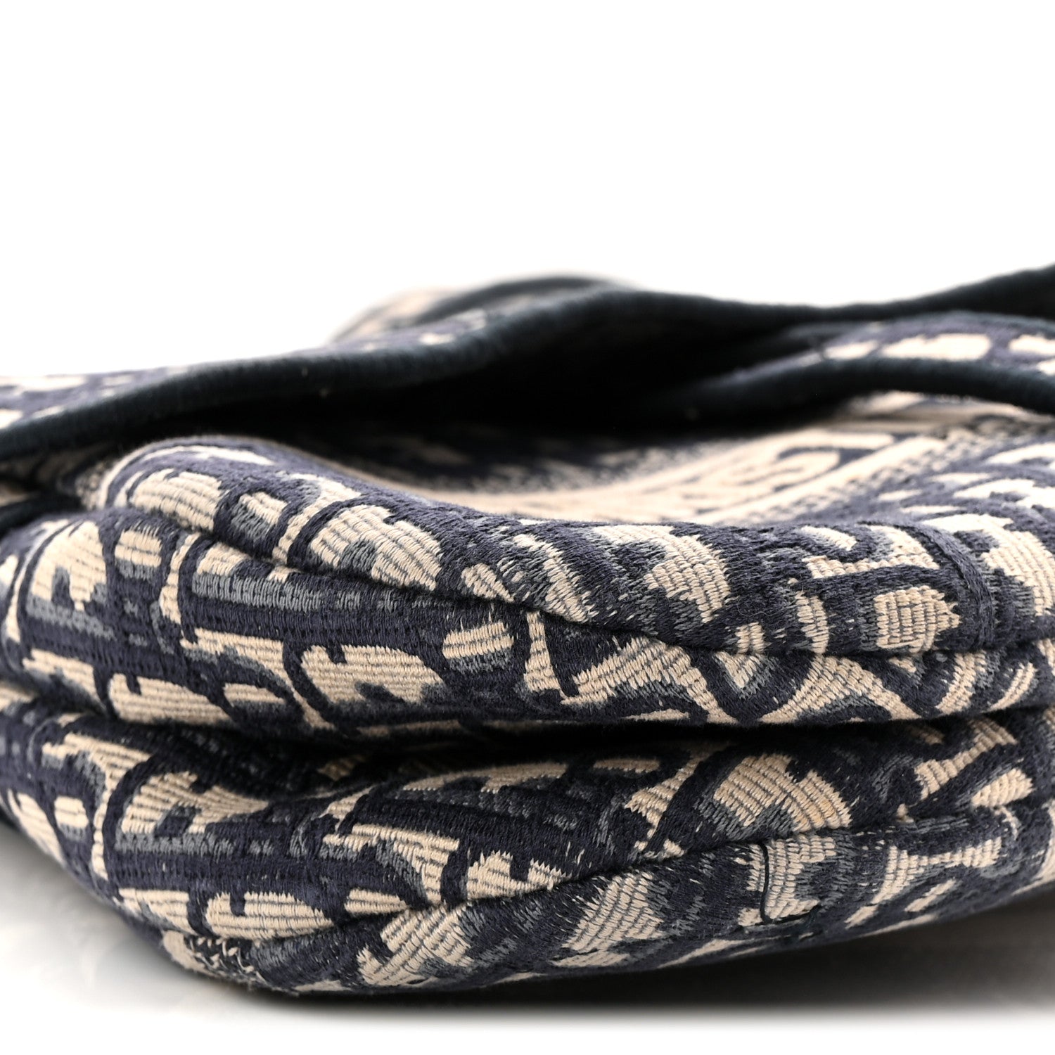 Christian Dior Oblique Embroidered Saddle Bag Blue 9 of 11