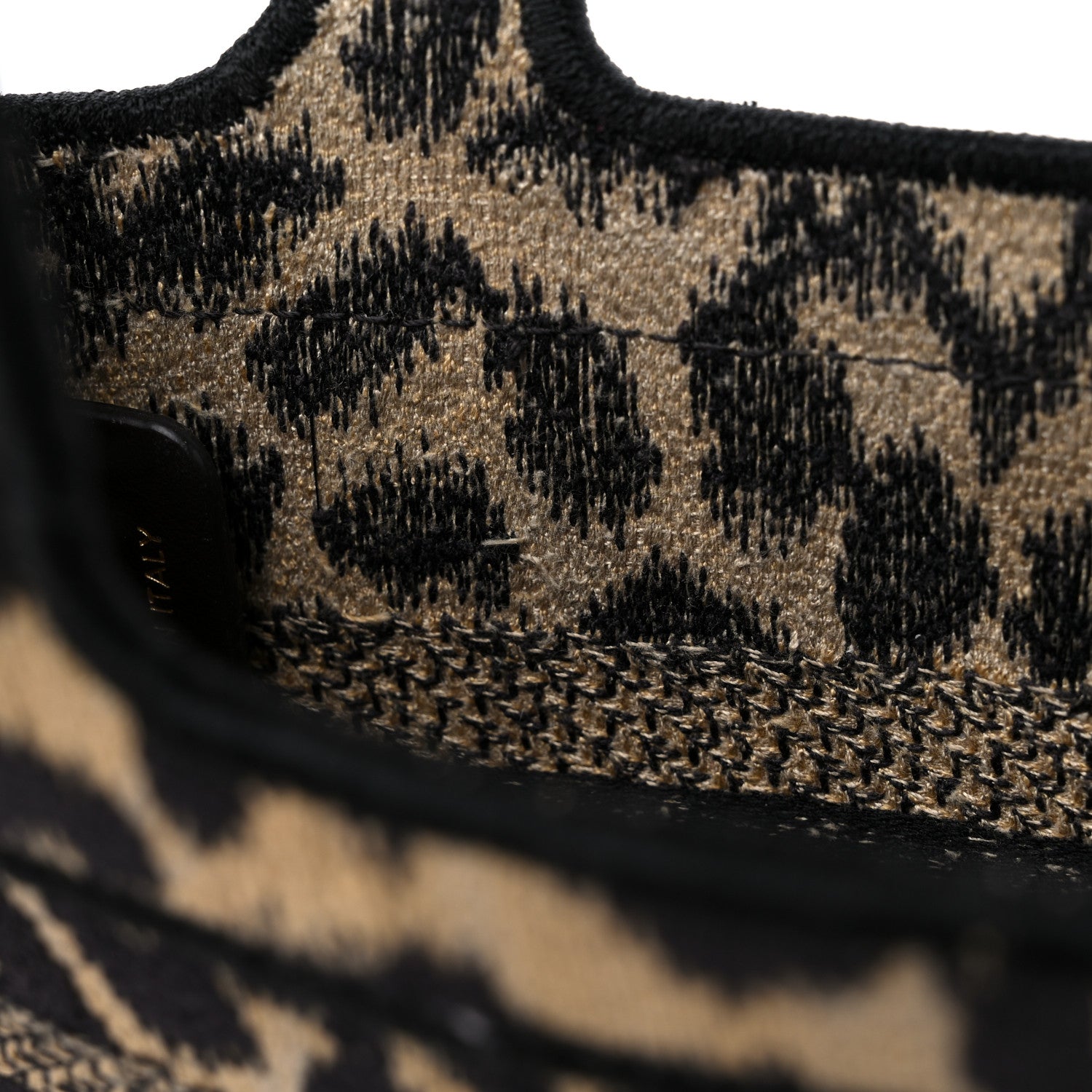 Christian Dior Canvas Mizza Embroidered Mini Leopard Book Tote Beige 10 of 12