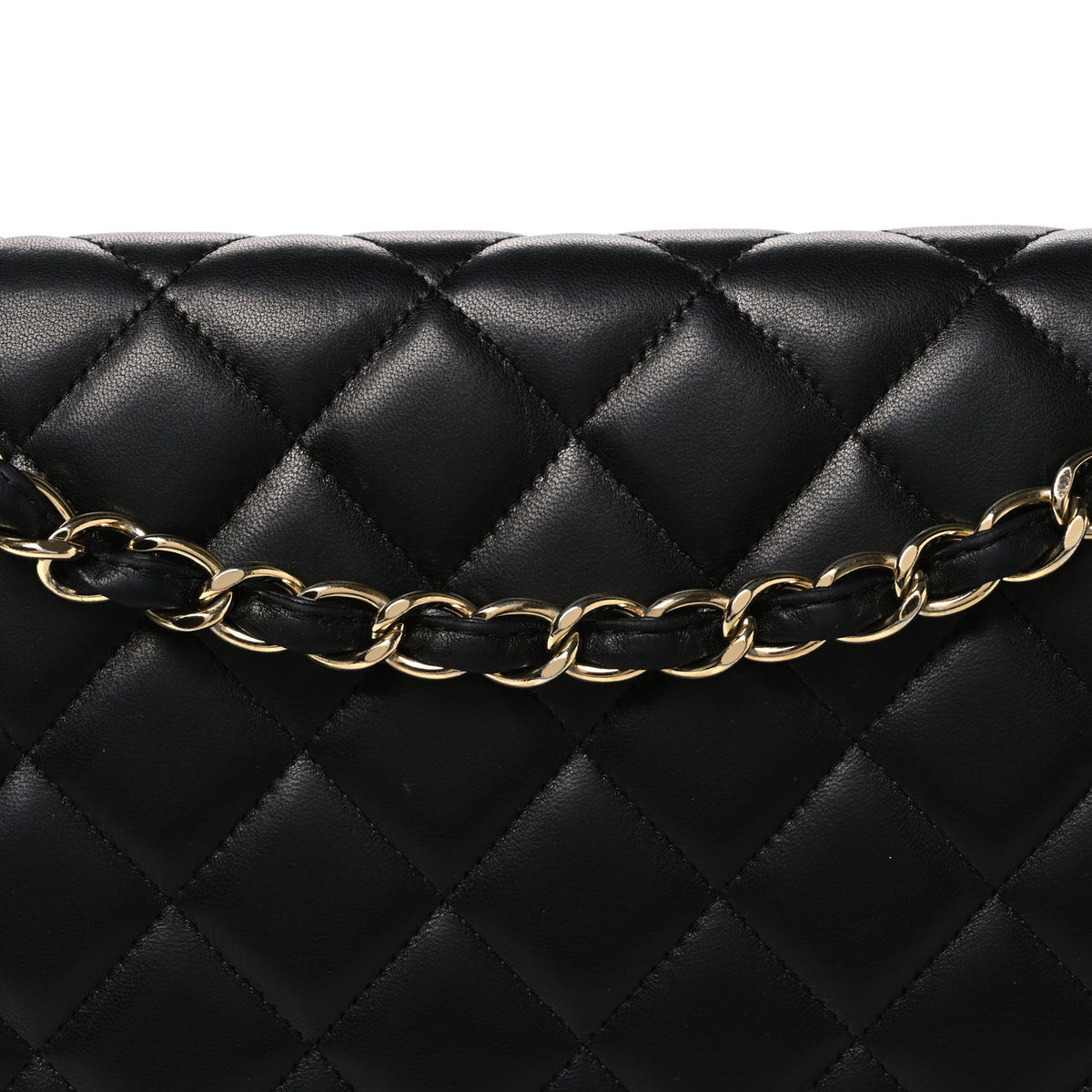Lambskin Quilted Maxi Double Flap Black