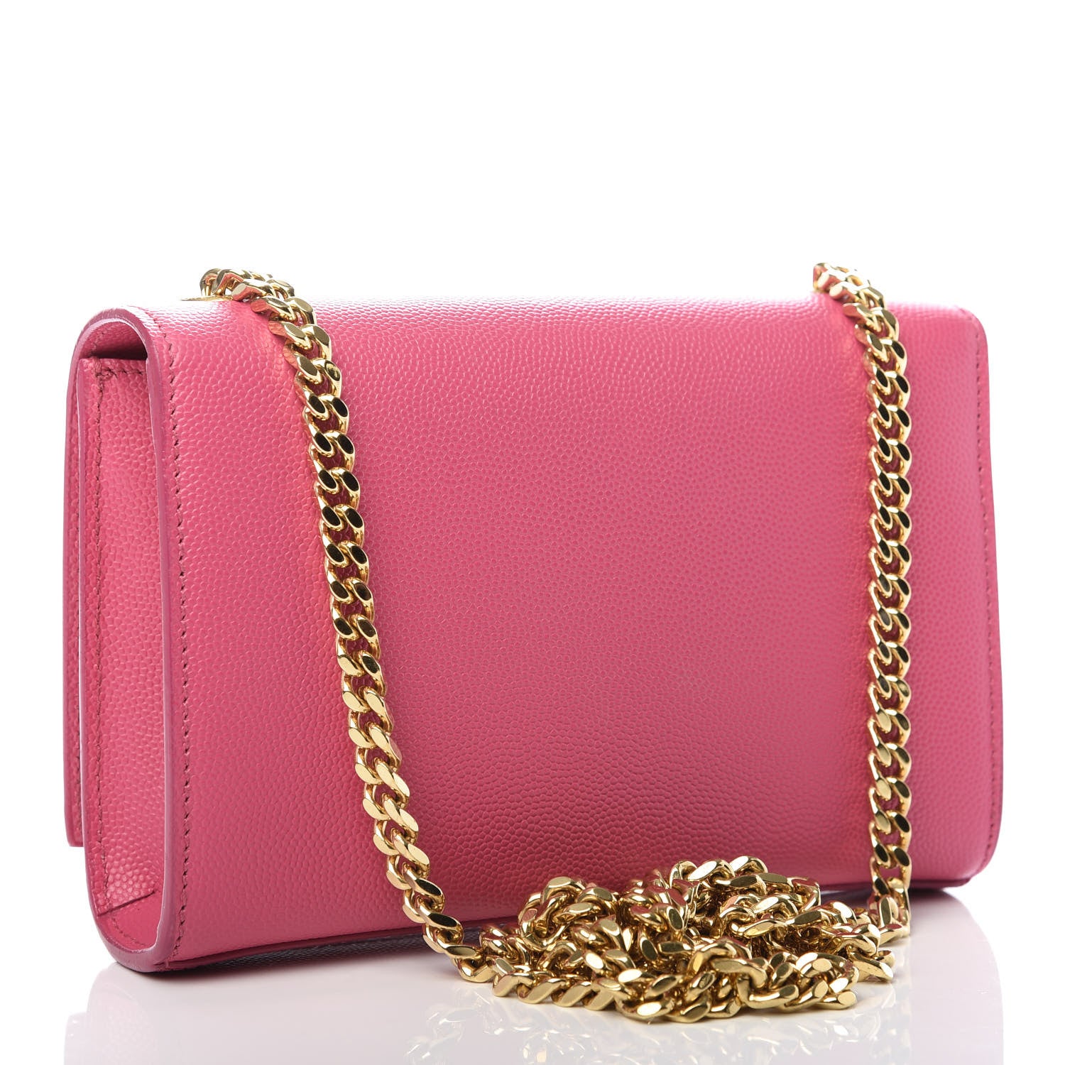 Saint Laurent Grain De Poudre Small Monogram Kate Satchel Bubblegum 3 of 9