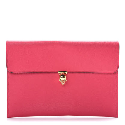 Alexander McQueen Calfskin Skull Envelope Clutch Fuchsia 1 of 5