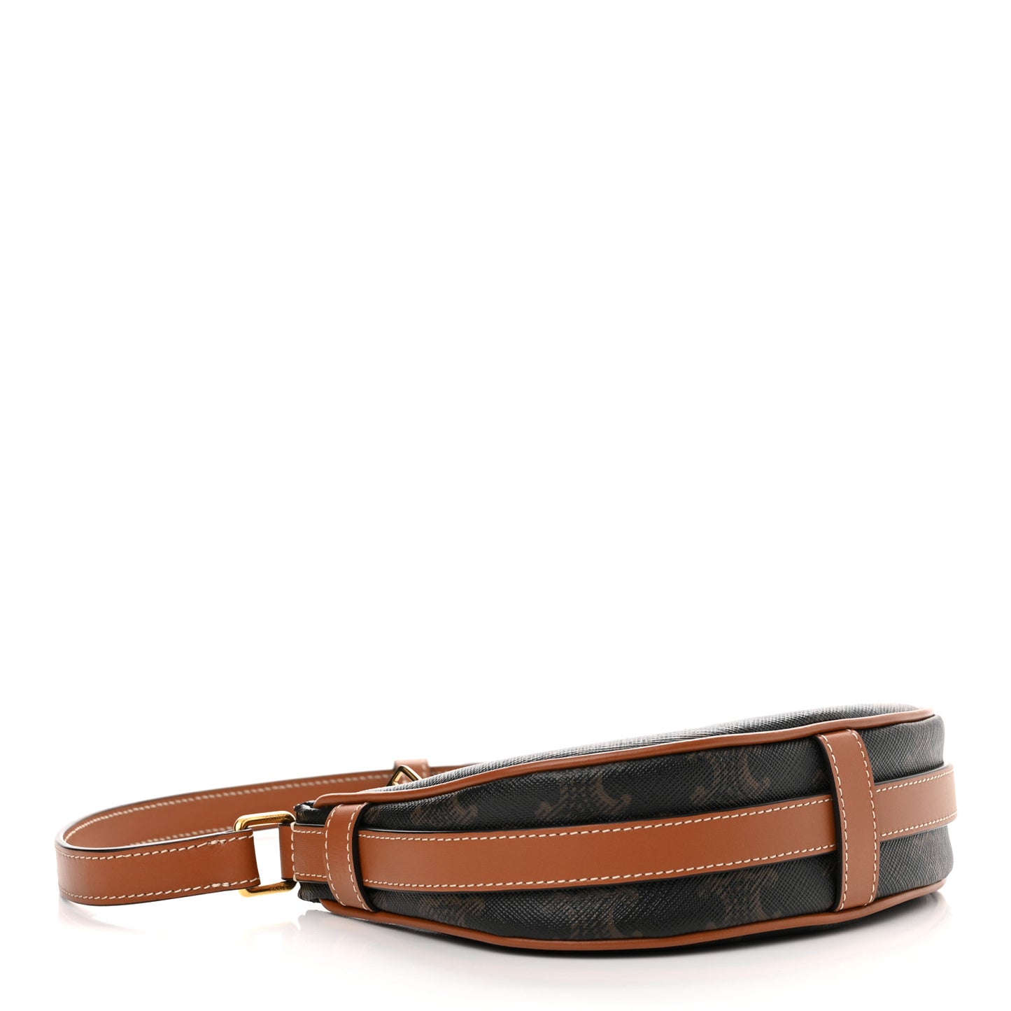 Canvas Calfskin Mini Ava Triomphe Shoulder Bag Tan