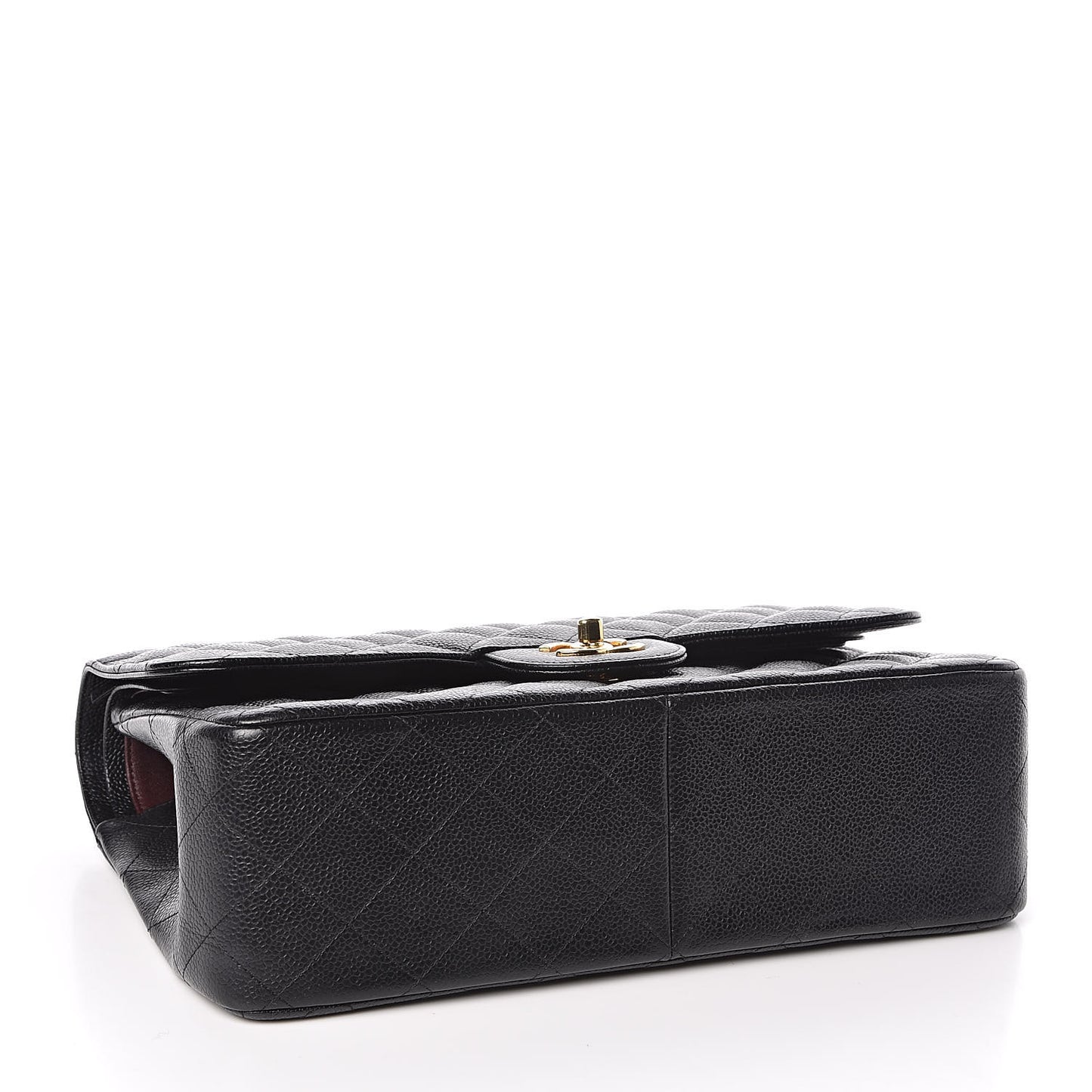 Caviar Quilted Jumbo Double Flap Black