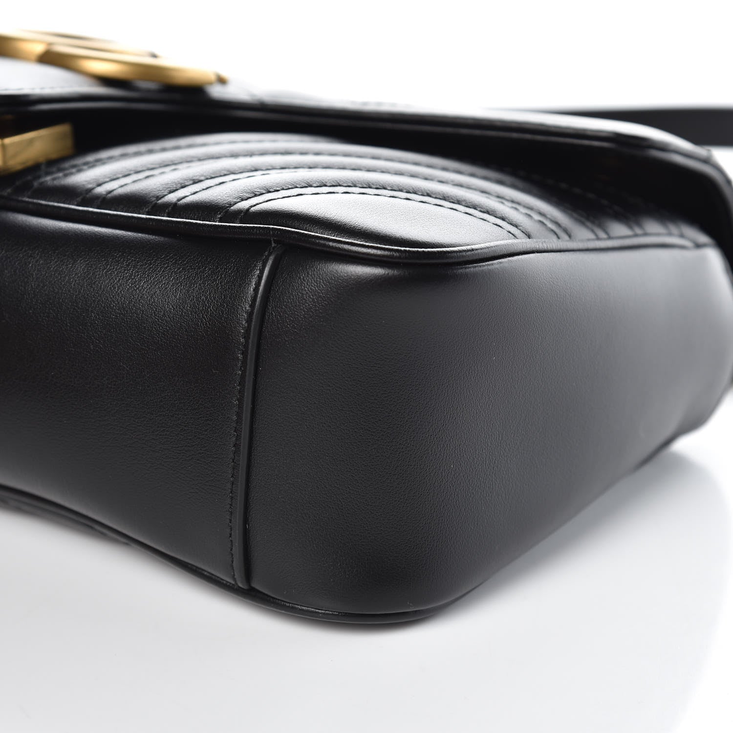 Gucci Calfskin Matelasse Small GG Marmont Shoulder Bag Black 9 of 9
