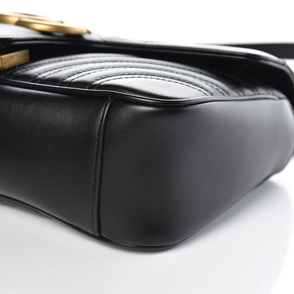 Gucci Calfskin Matelasse Small GG Marmont Shoulder Bag Black 9 of 9