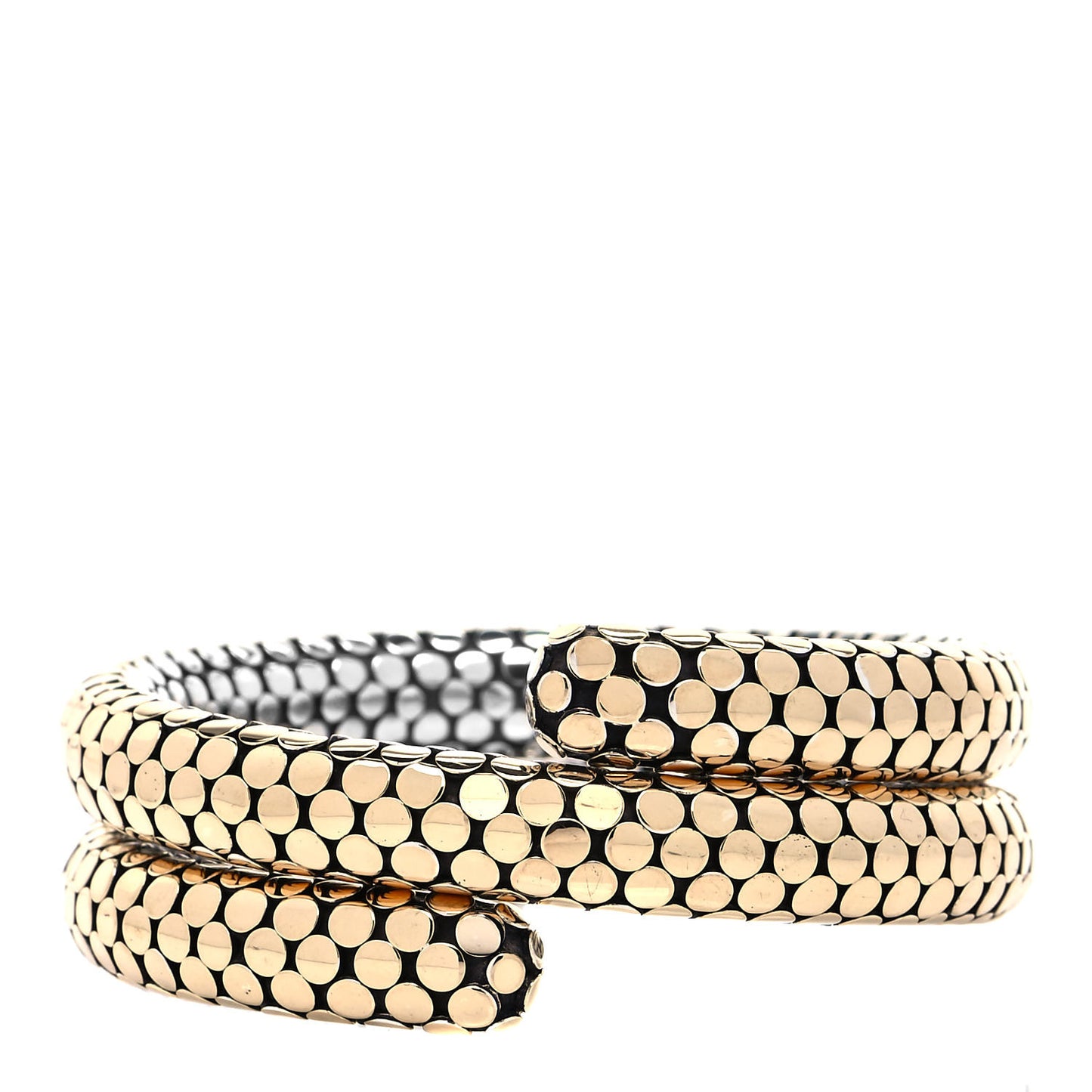 Sterling Silver 18K Yellow Gold Dot Double Coil Bracelet