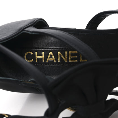 Chanel Lambskin Grosgrain Cap Toe Camellia Mary Jane Pumps 40 Black 9 of 9