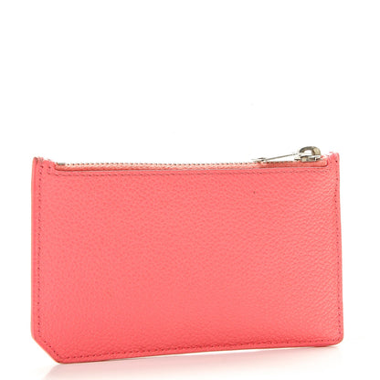 Saint Laurent Grained Calfskin 5 Fragments Zip Pouch Card Holder Rose Clair 3 of 7