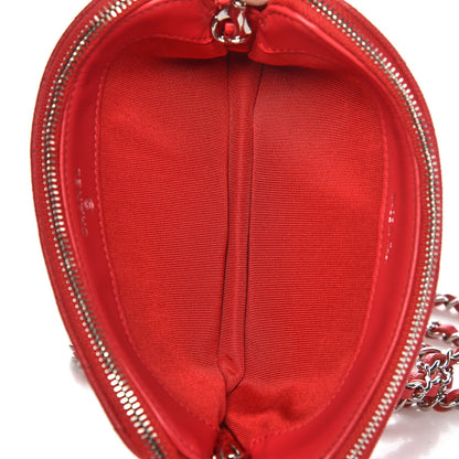 Chanel Caviar Chevron Quilted Small Clutch With Chain Light Red 5 of 11