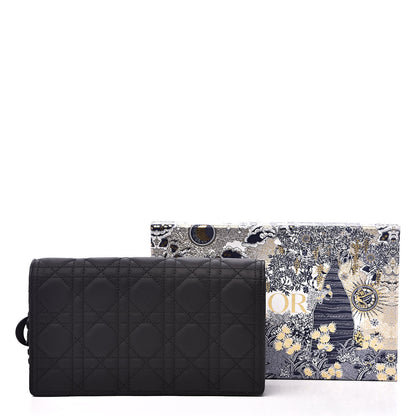 Christian Dior Ultra Matte Calfskin Cannage Lady Dior Clutch Black 11 of 11