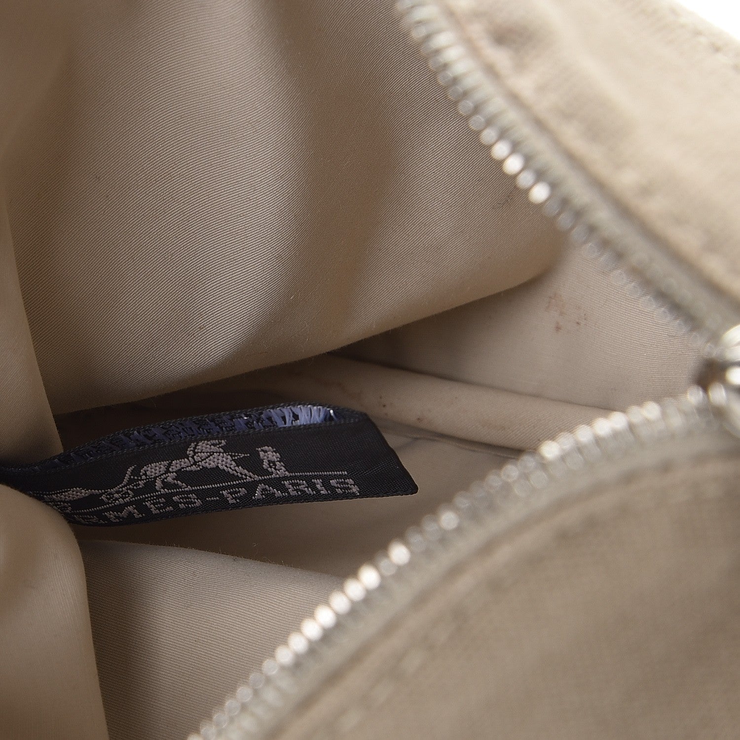 Hermes Cotton Canvas Mini Bolide Travel Cosmetic Pouch Gris Ponce 9 of 10