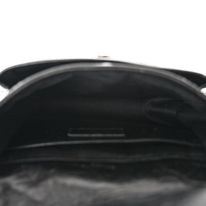 Saint Laurent Crinkled Lambskin Matelasse Monogram Baby Niki Chain Satchel Black 5 of 9