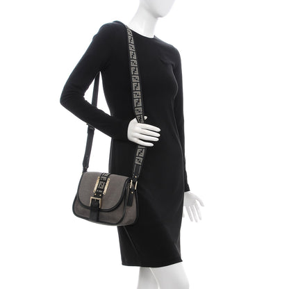 Fendi Canvas Shoulder Bag Black 2 of 7