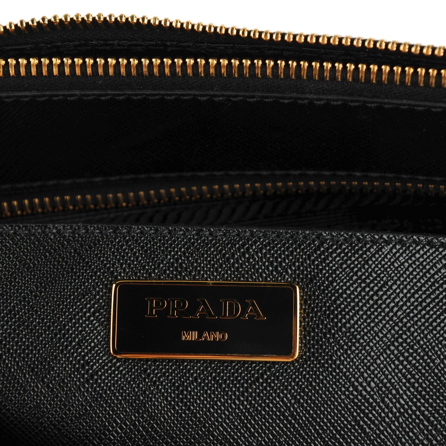 Saffiano Large Galleria Double Zip Tote Black
