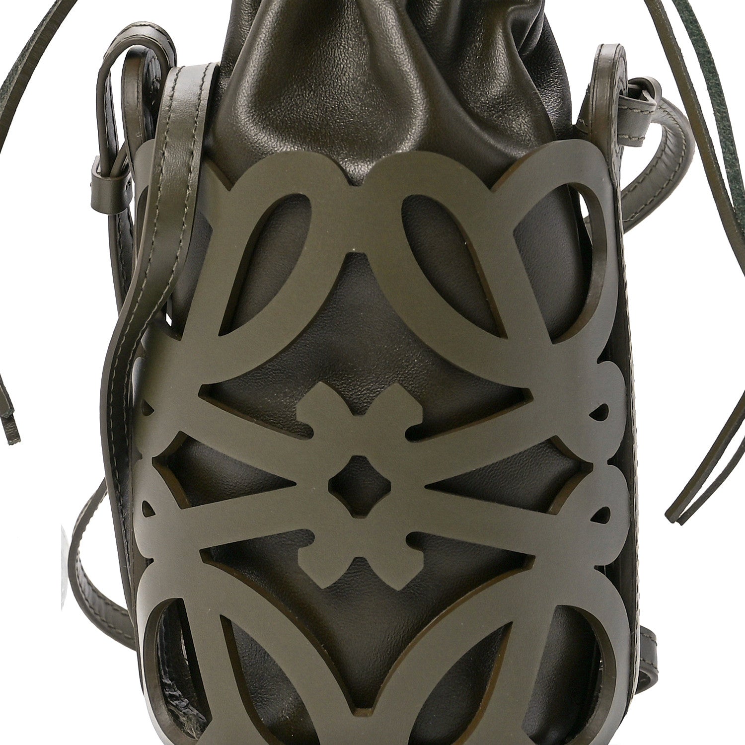 Loewe Smooth Calfskin Small Anagram Cutout Drawstring Bag Tea Dust Glaze 8 of 13