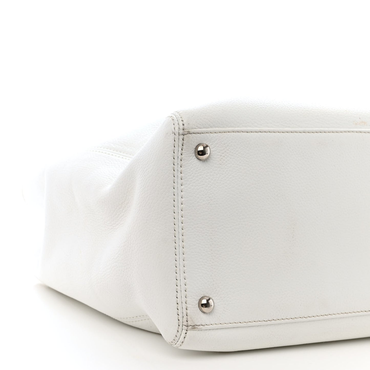 Calfskin Cerf Executive Shopper Tote White