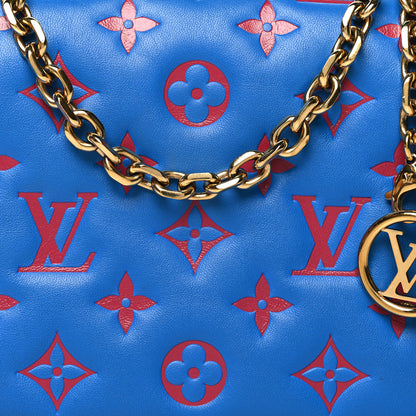 Louis Vuitton Lambskin Embossed Monogram Vuittamins Pochette Coussin Blue Red 8 of 13