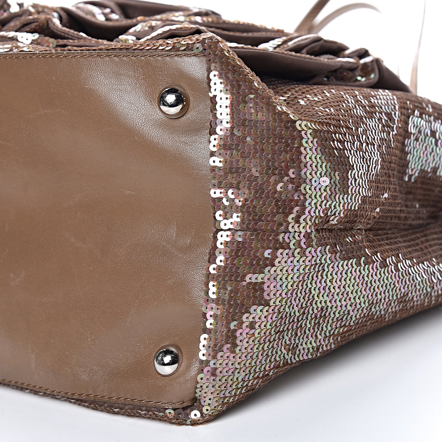 Sequin Petale Tote Tan