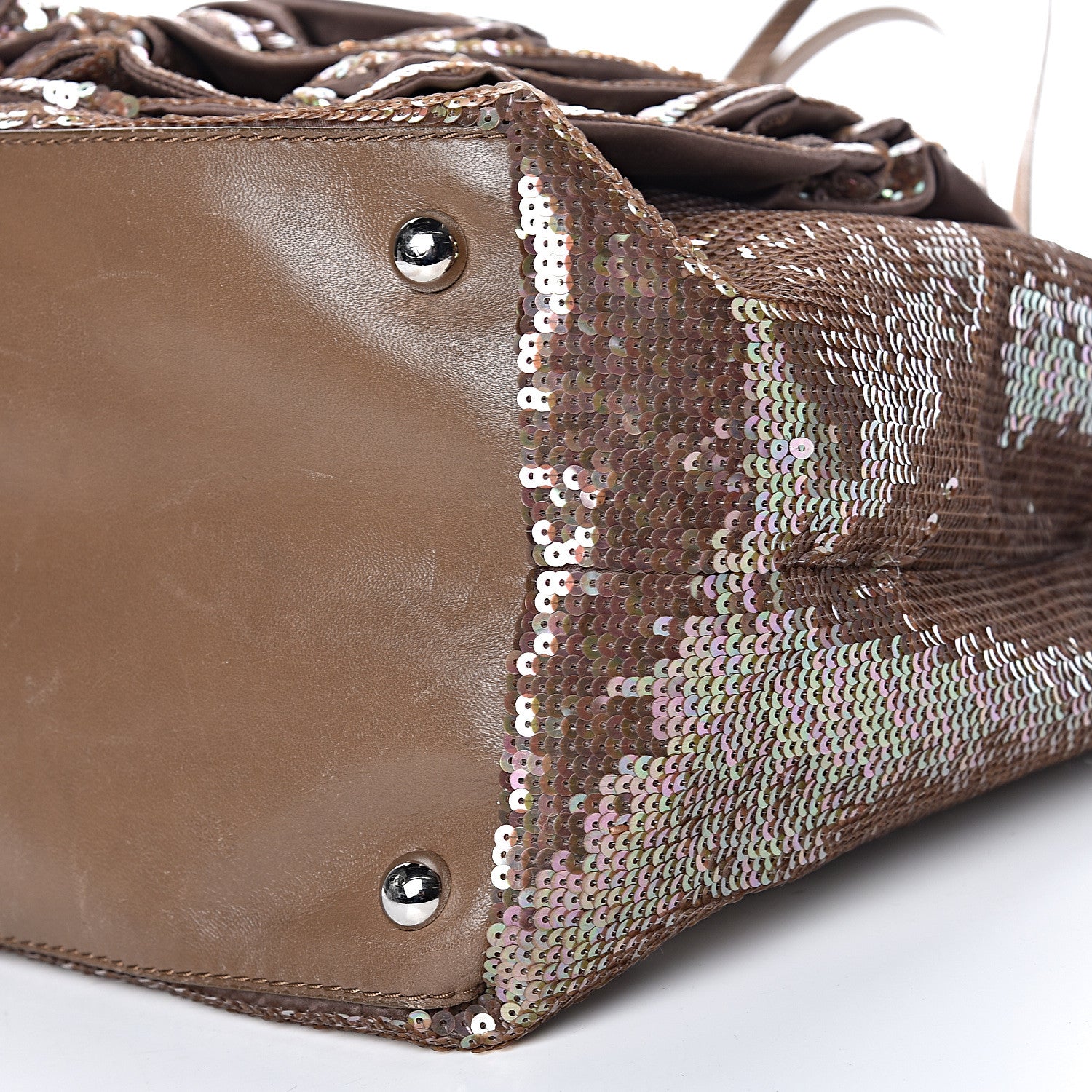 Valentino Garavani Sequin Petale Tote Tan 12 of 13