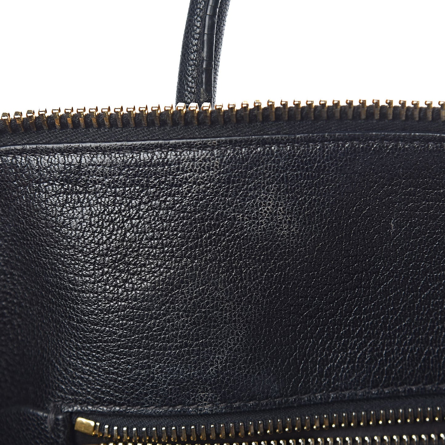 Goatskin Madras Zip Tote Black