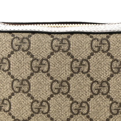 Gucci GG Supreme Monogram Textured Calfskin Web Mini Ophidia Half Moon Hobo Beige Ebony New Acero 8 of 11