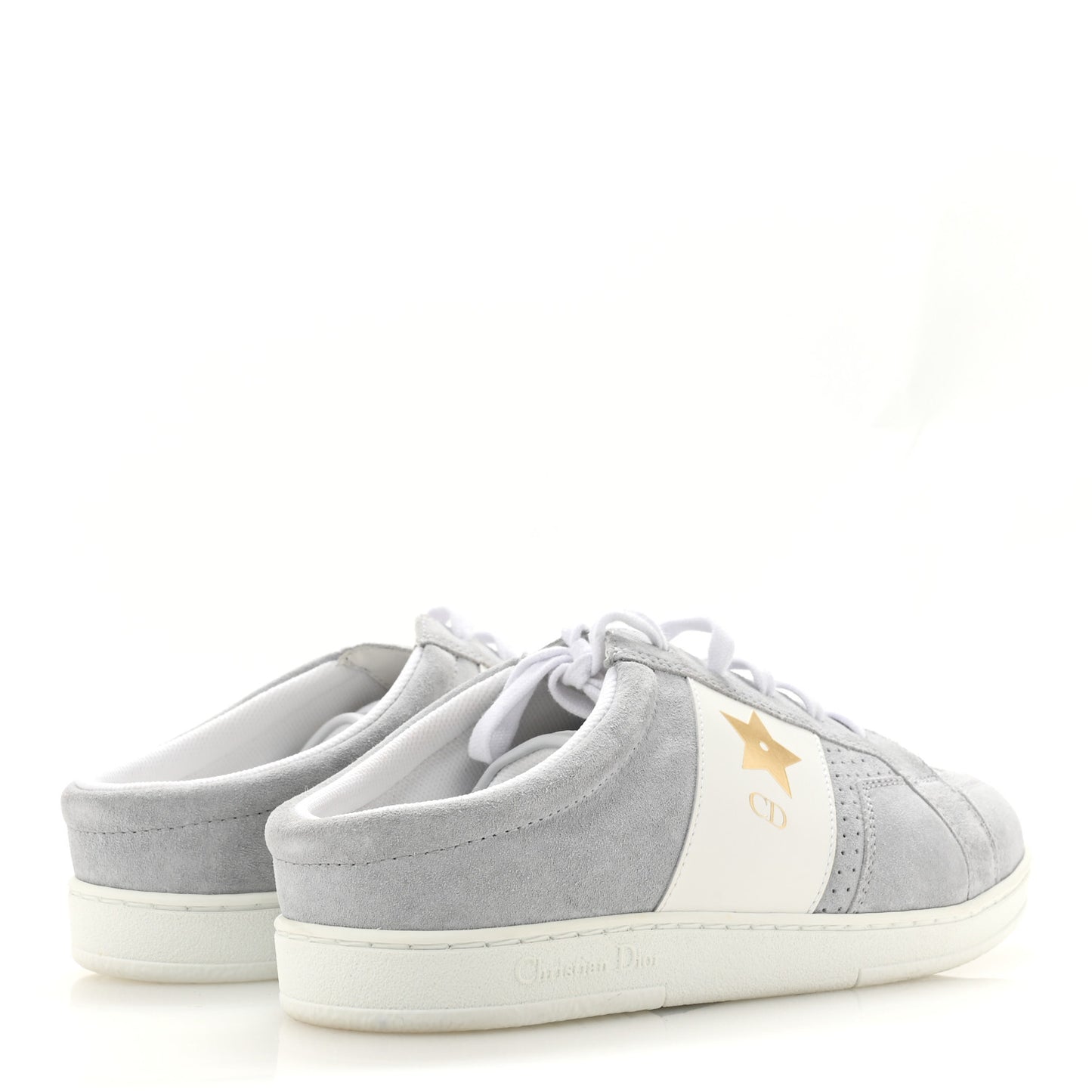 Calfskin Suede Dior Star Low Top Sneaker Mules 38.5 Azure Pale