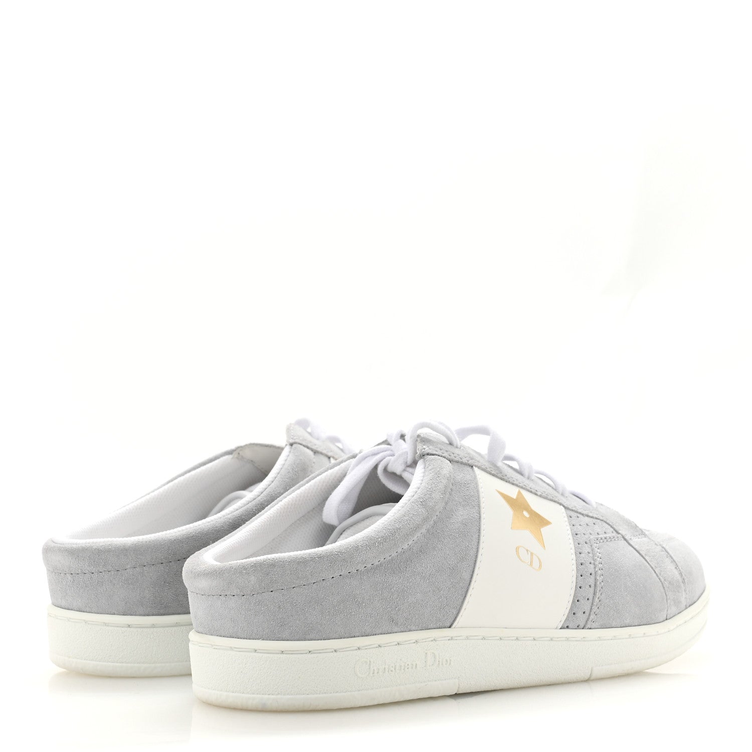 Christian Dior Calfskin Suede Dior Star Low Top Sneaker Mules 38.5 Azure Pale 5 of 9