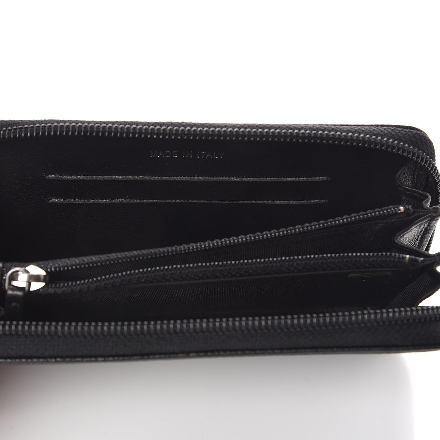 Caviar Quilted Small Boy Zip Around Wallet Black