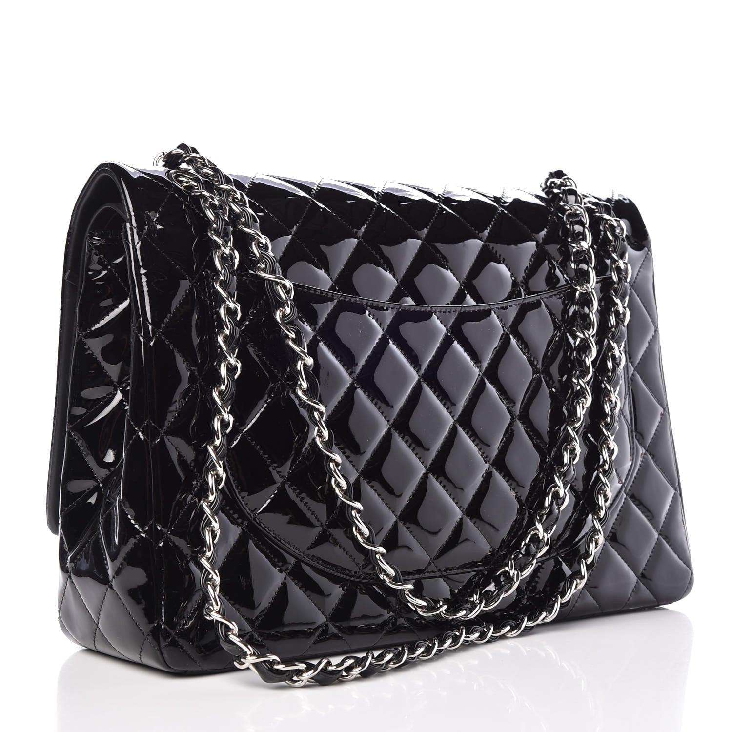 Chanel Patent Quilted Maxi Double Flap Black 5 of 8