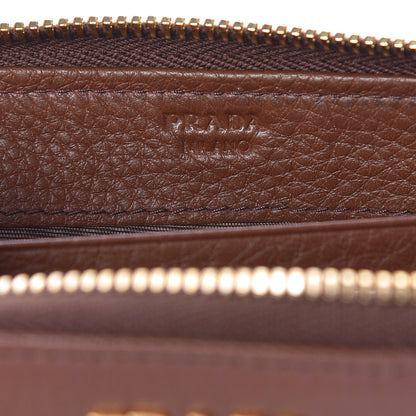 Prada Vitello Daino Compact Zip Around Wallet Palissandro 6 of 7