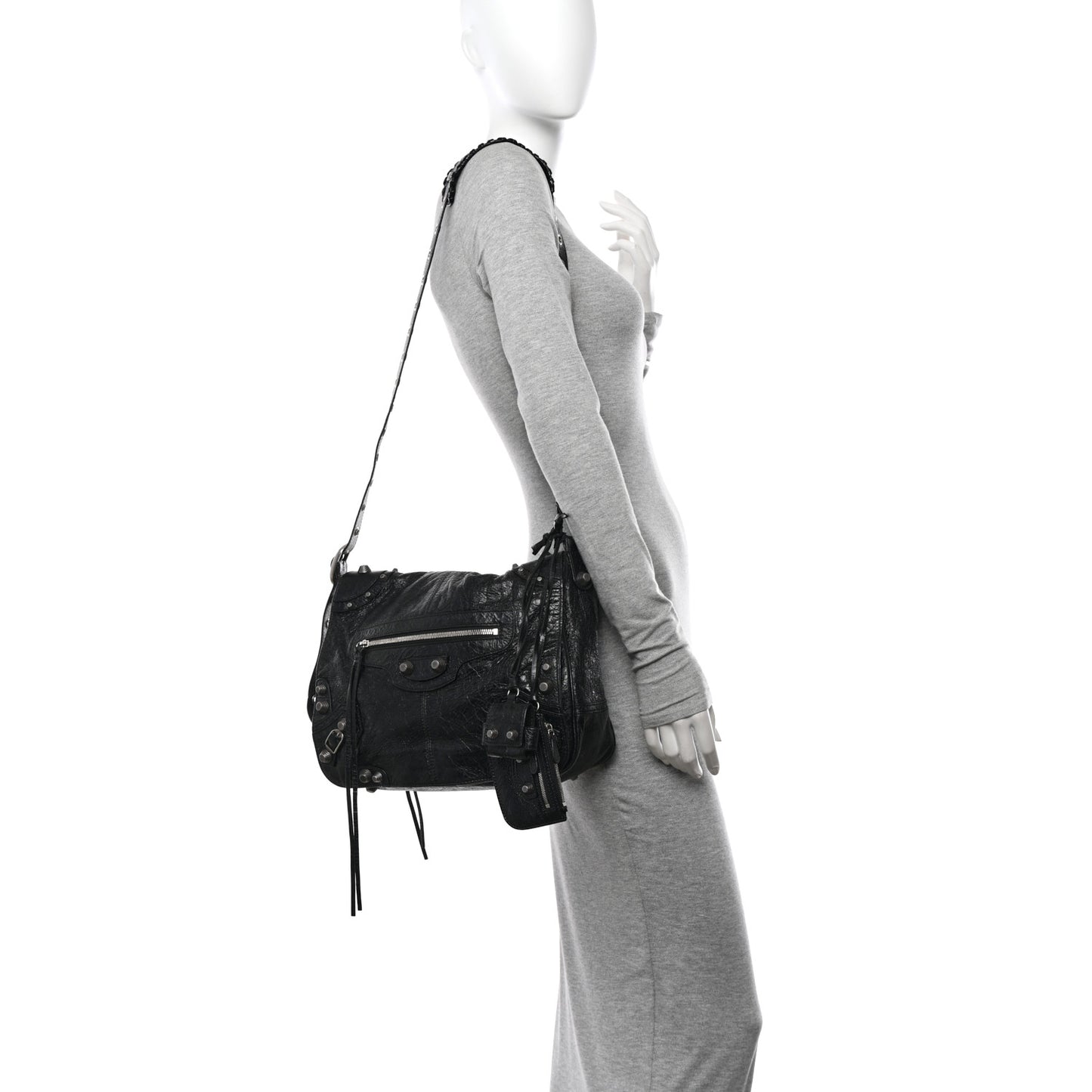 Agneau Arena Medium Le Cagole Messenger Bag Black