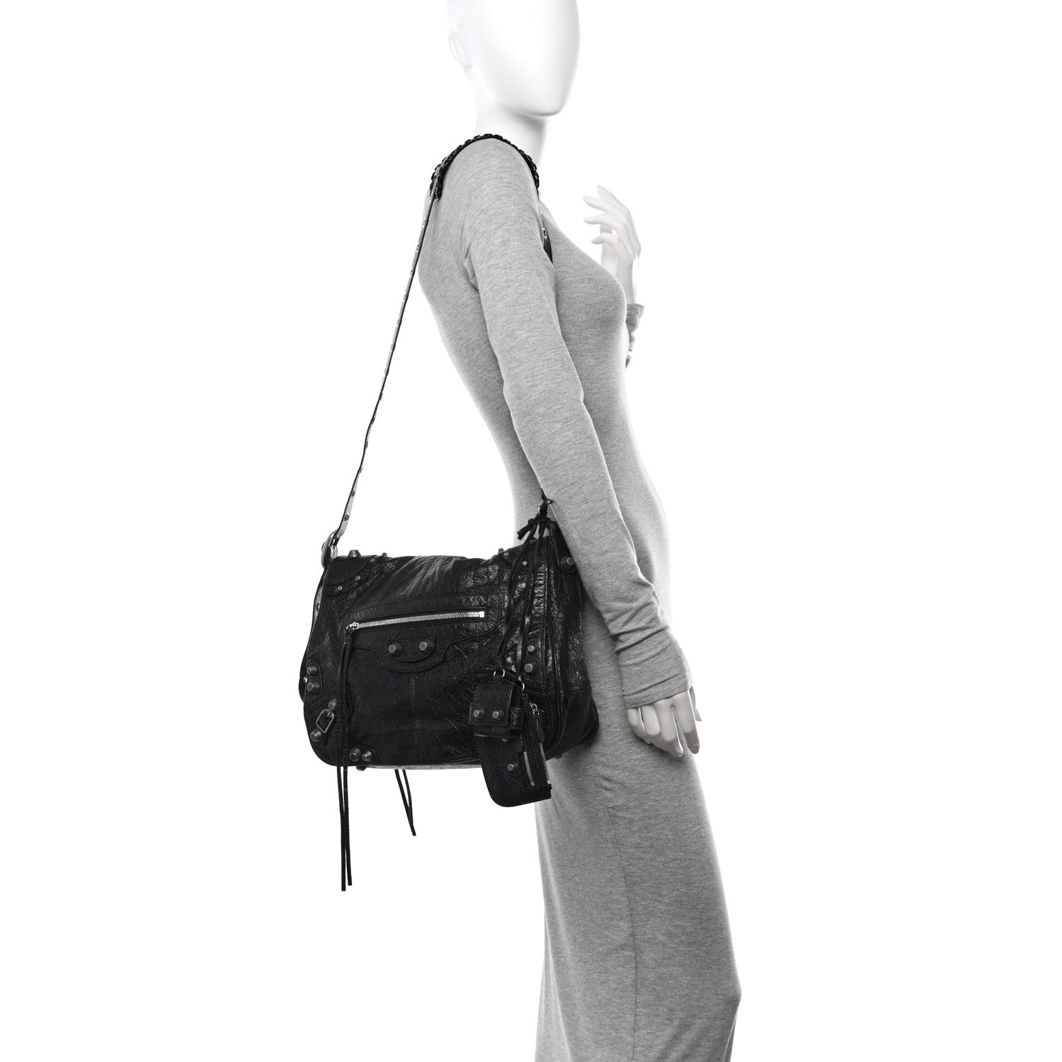 Balenciaga Agneau Arena Medium Le Cagole Messenger Bag Black 2 of 13