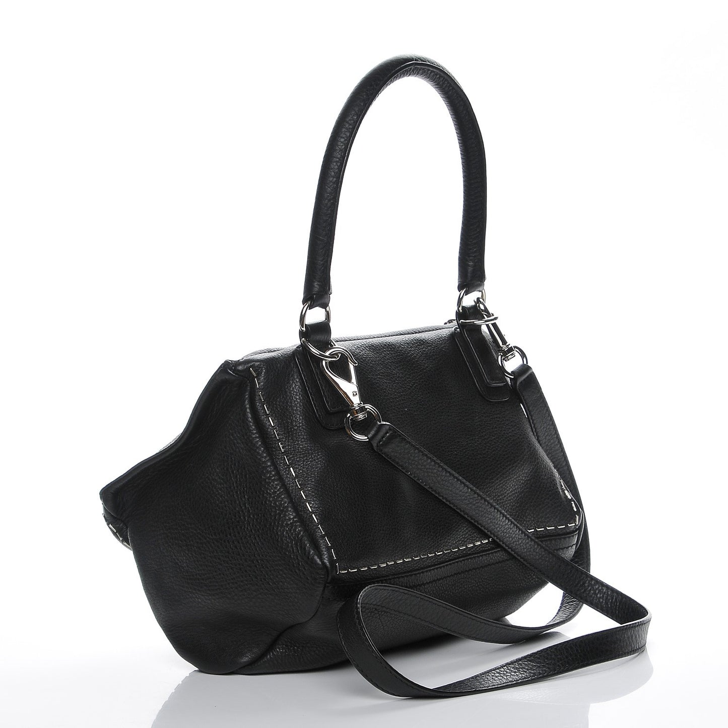 Calfskin Studded Small Pandora Black