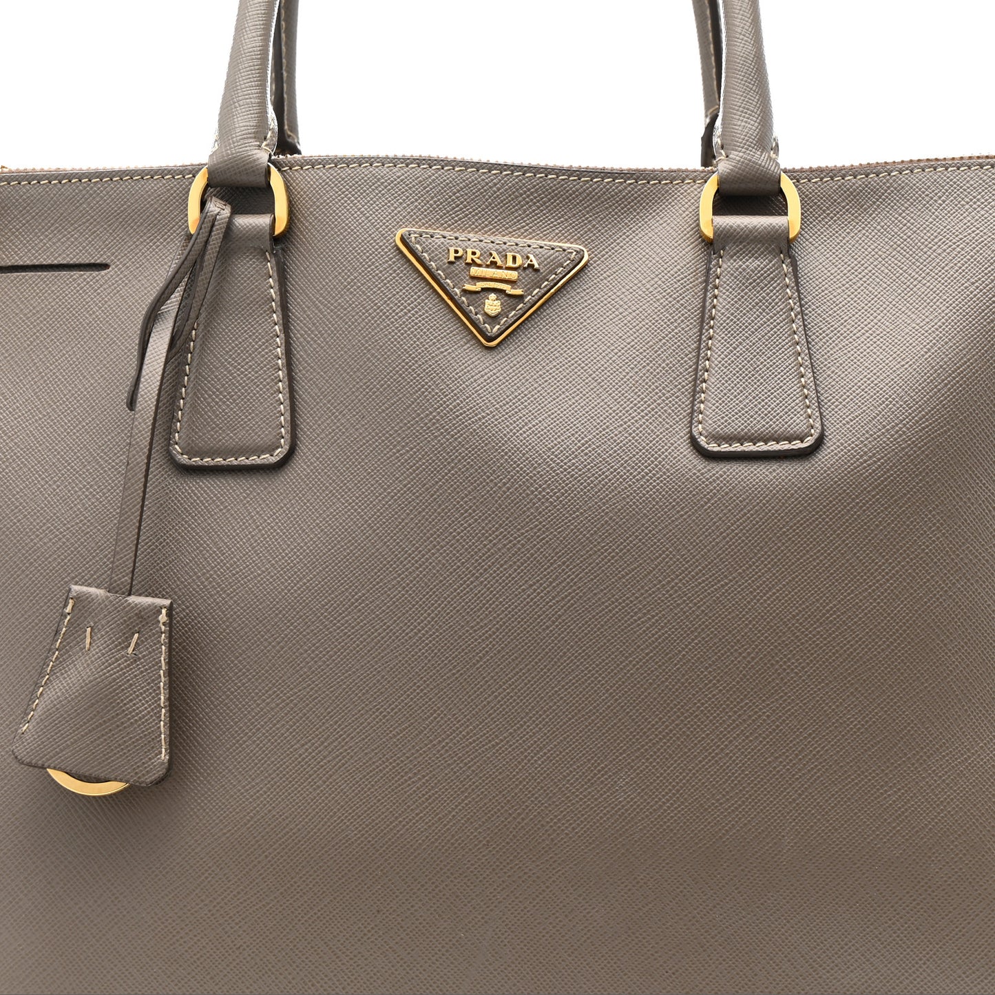 Saffiano Lux Large Galleria Double Zip Tote Argilla