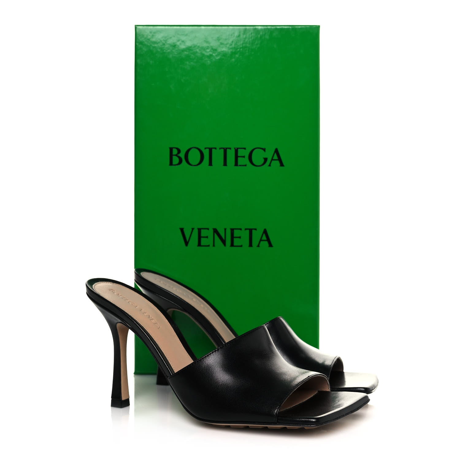 Bottega Veneta Lambskin Stretch Mule Sandals 37.5 Black 8 of 8