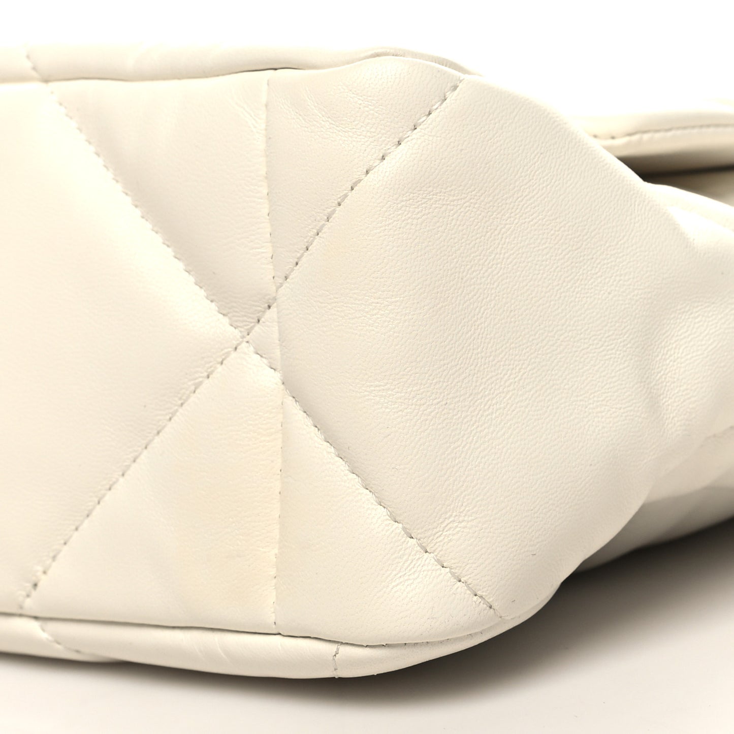 Lambskin Quilted Large Chanel 19 Flap White