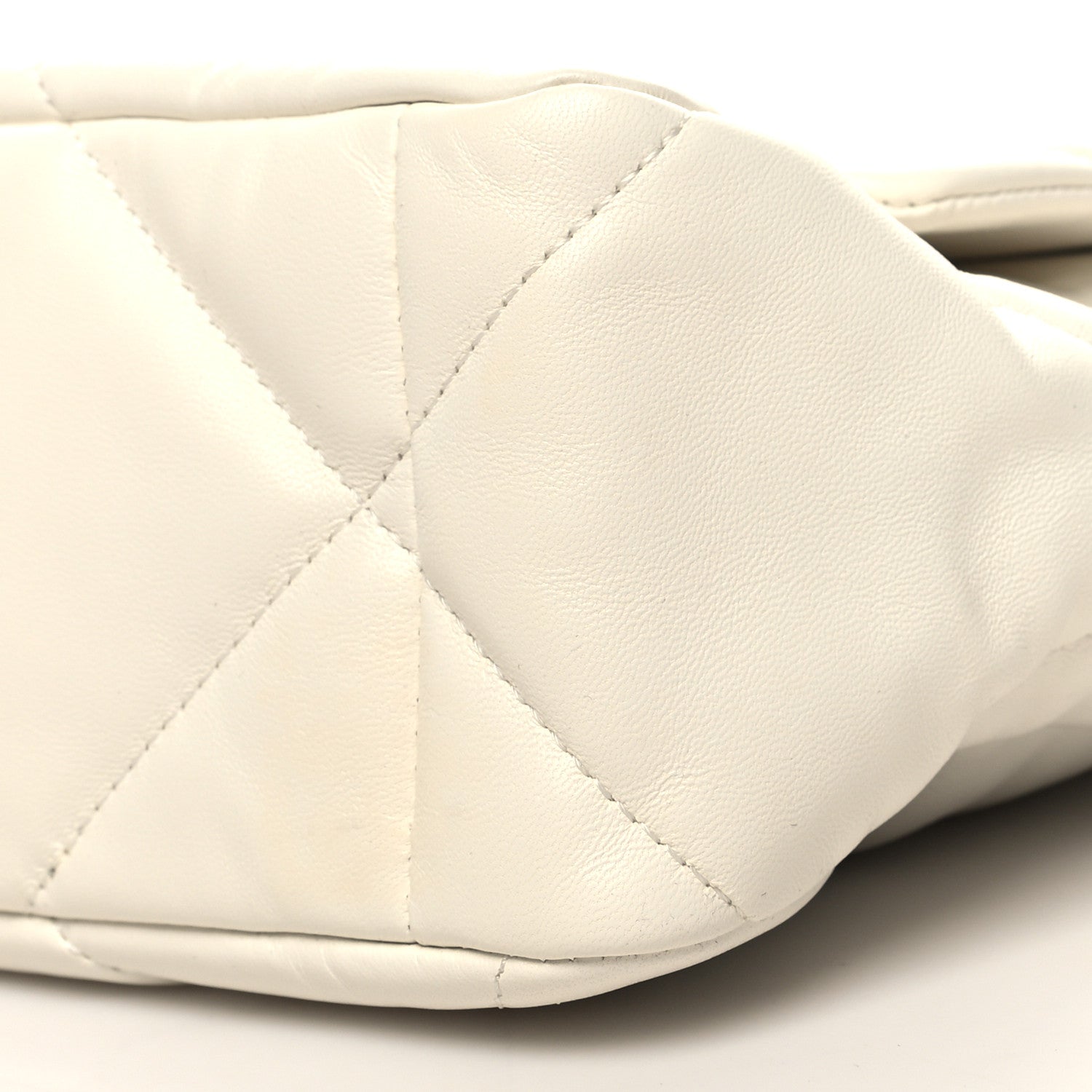 Chanel Lambskin Quilted Large Chanel 19 Flap White 10 of 11