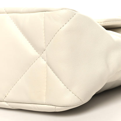 Chanel Lambskin Quilted Large Chanel 19 Flap White 10 of 11