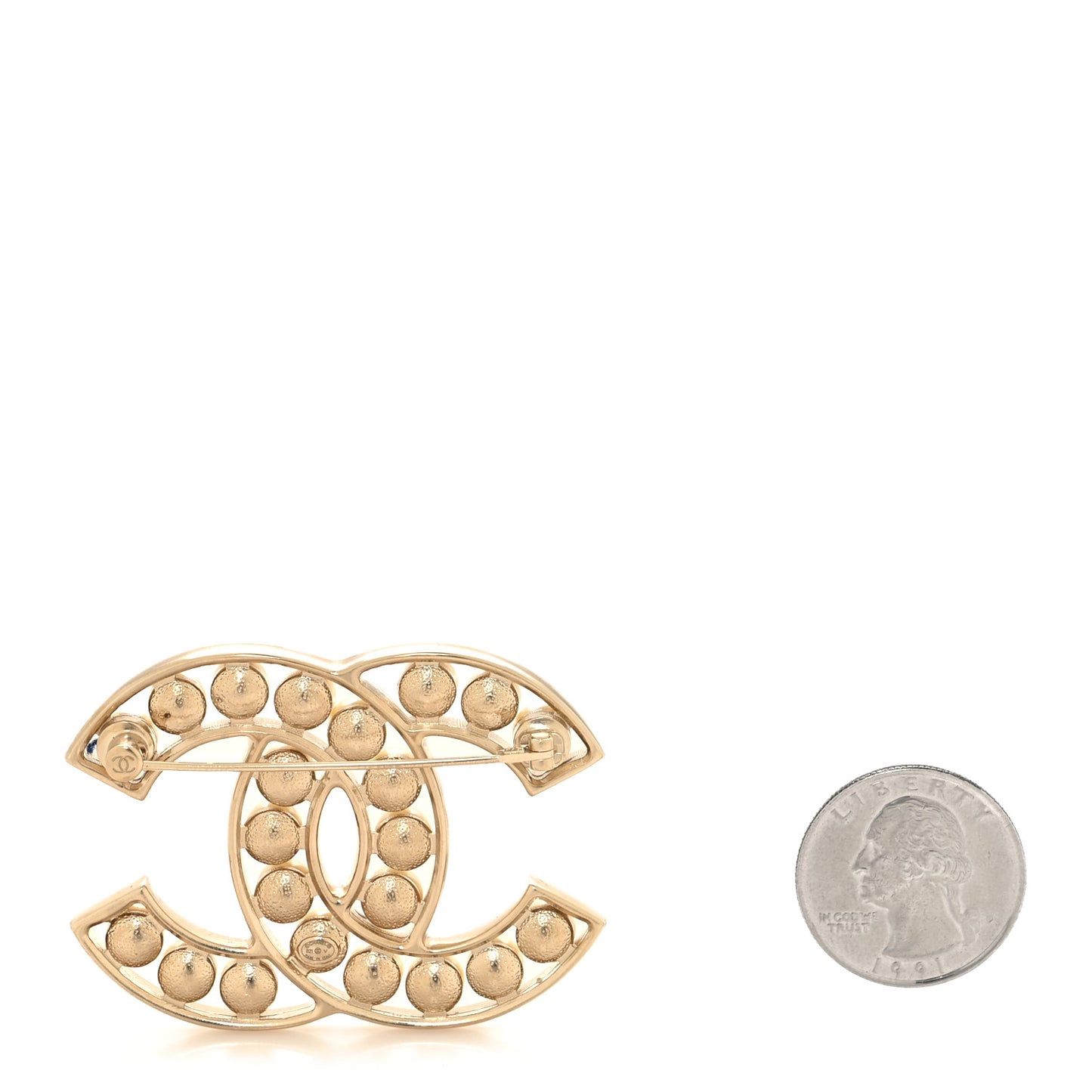 Pearl CC Brooch Light Gold