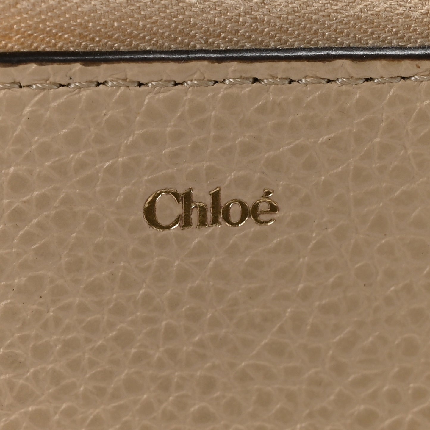 Grained Calfskin Alphabet Purse Wallet Sweet Beige