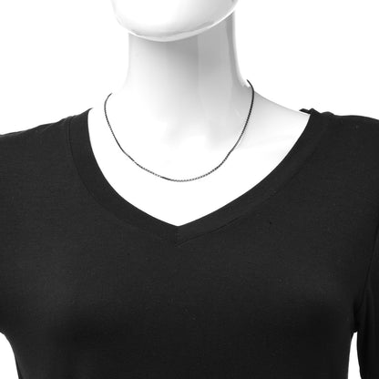 Tiffany Sterling Silver Enamel 1.75mm Chain Necklace Black 18" 2 of 6