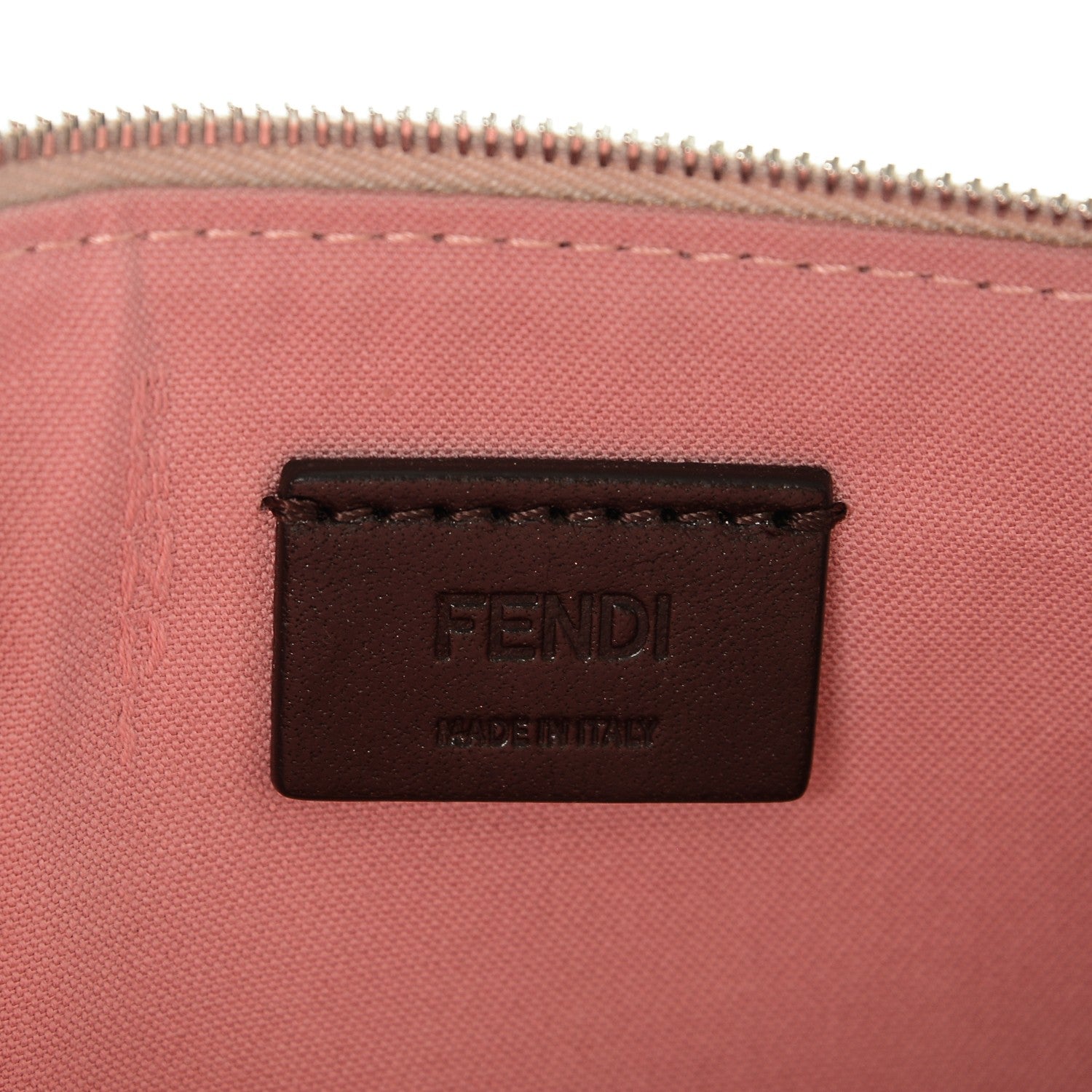 Fendi Vitello Elite Crystal Eye Monster Zip Pouch Grigio Polvere Ribes Multicolor 6 of 6