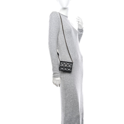 Chanel Lambskin Quilted My Chanel Lady Card Holder On Chain Black 2 of 12